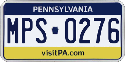PA license plate MPS0276