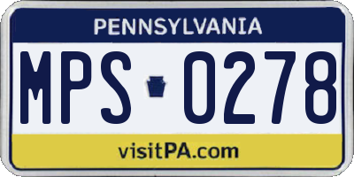 PA license plate MPS0278