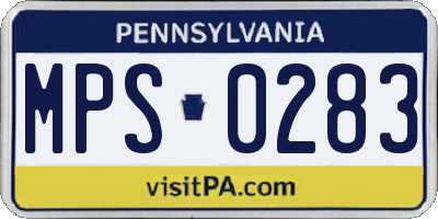 PA license plate MPS0283
