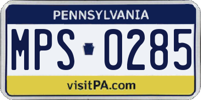 PA license plate MPS0285