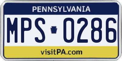 PA license plate MPS0286