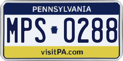 PA license plate MPS0288