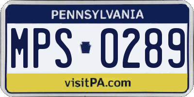 PA license plate MPS0289