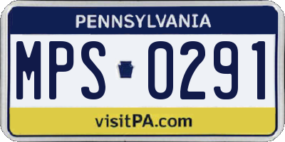PA license plate MPS0291
