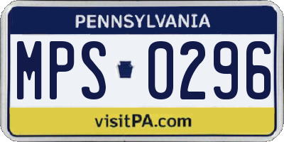PA license plate MPS0296