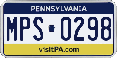 PA license plate MPS0298