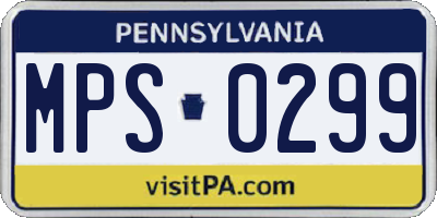 PA license plate MPS0299