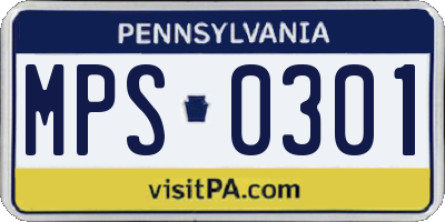 PA license plate MPS0301