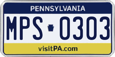 PA license plate MPS0303
