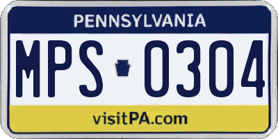 PA license plate MPS0304