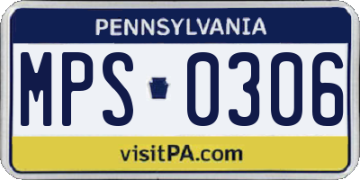 PA license plate MPS0306