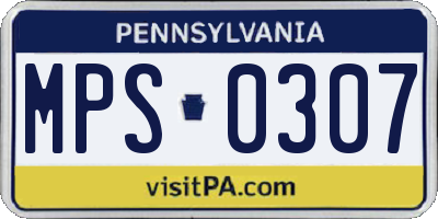 PA license plate MPS0307