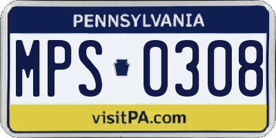 PA license plate MPS0308