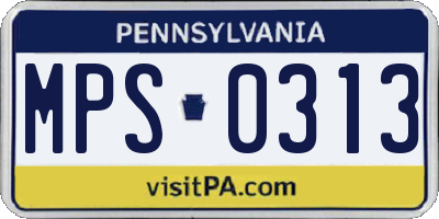 PA license plate MPS0313