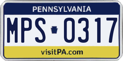 PA license plate MPS0317