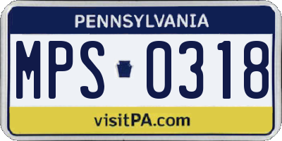 PA license plate MPS0318