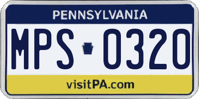 PA license plate MPS0320