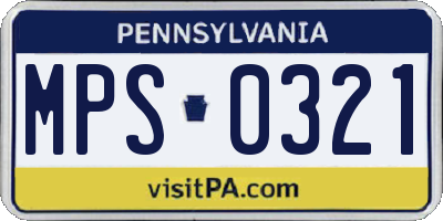PA license plate MPS0321