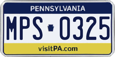 PA license plate MPS0325