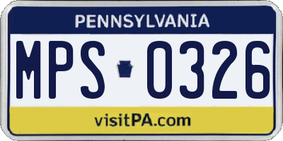 PA license plate MPS0326