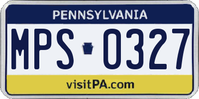 PA license plate MPS0327