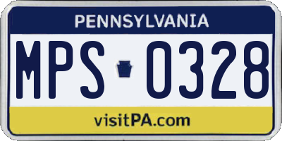 PA license plate MPS0328