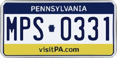 PA license plate MPS0331