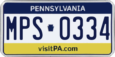 PA license plate MPS0334