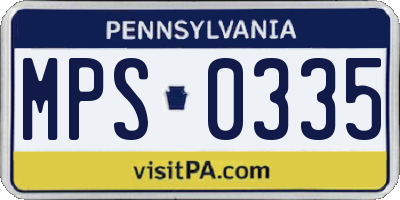 PA license plate MPS0335