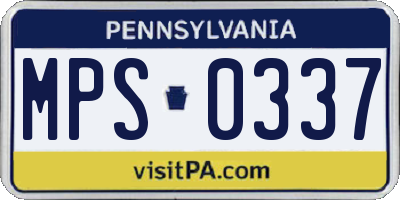 PA license plate MPS0337