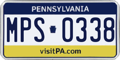 PA license plate MPS0338