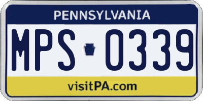 PA license plate MPS0339