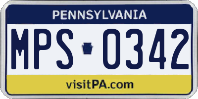 PA license plate MPS0342