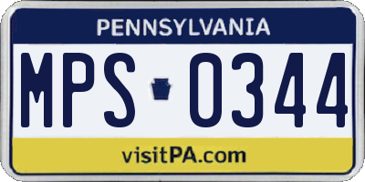 PA license plate MPS0344