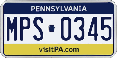 PA license plate MPS0345