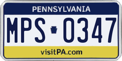 PA license plate MPS0347
