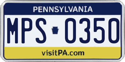 PA license plate MPS0350