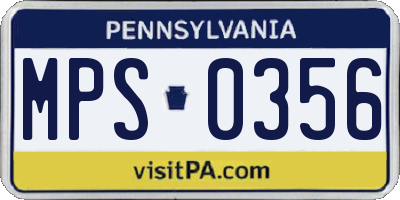 PA license plate MPS0356