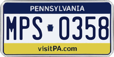 PA license plate MPS0358