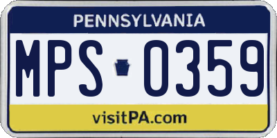 PA license plate MPS0359