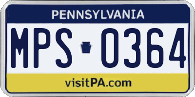 PA license plate MPS0364