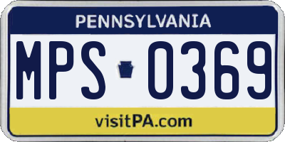 PA license plate MPS0369