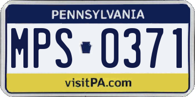 PA license plate MPS0371