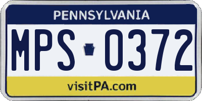 PA license plate MPS0372