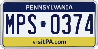 PA license plate MPS0374
