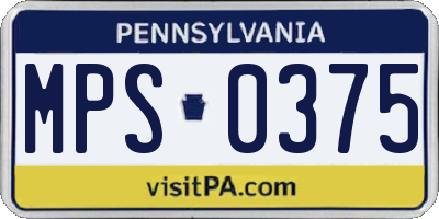 PA license plate MPS0375