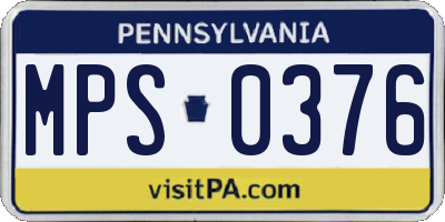 PA license plate MPS0376