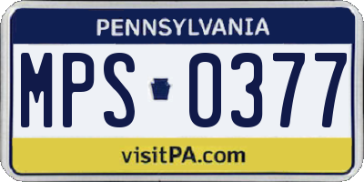 PA license plate MPS0377