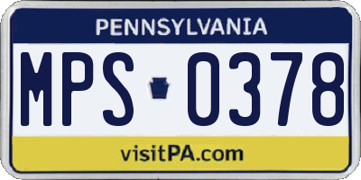 PA license plate MPS0378