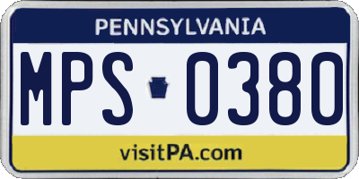 PA license plate MPS0380